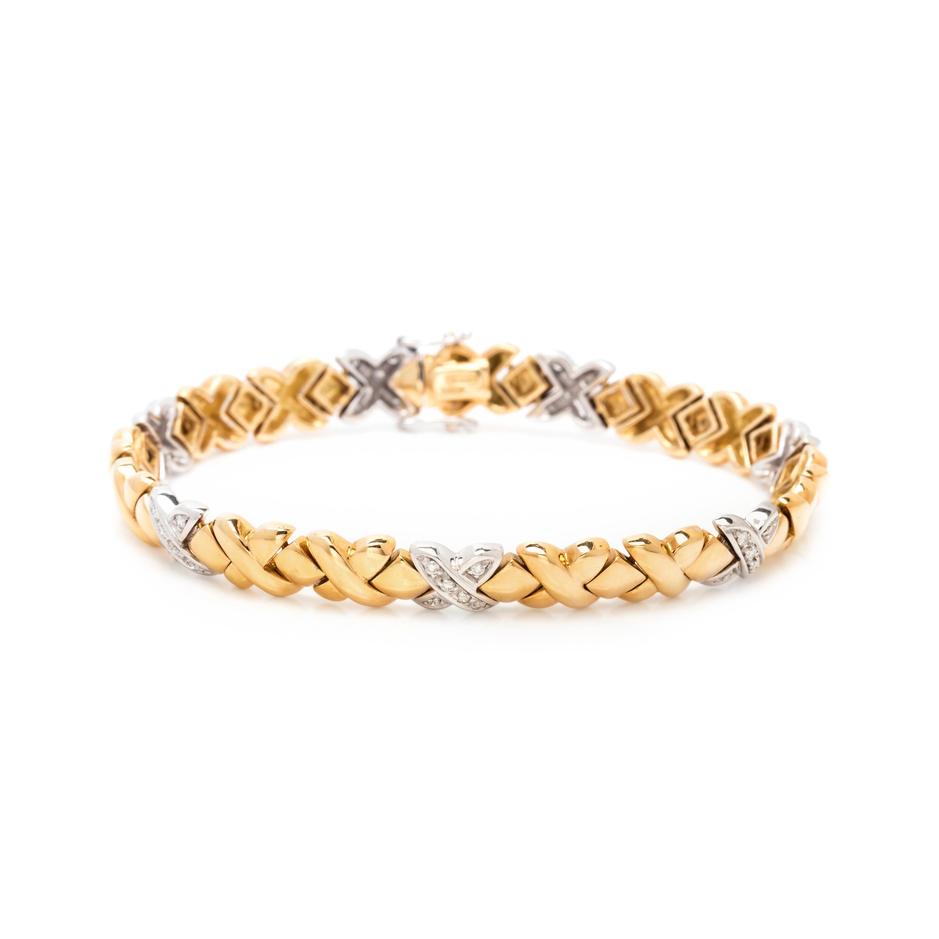 WEMPE, BICOLOR GOLD AND DIAMOND BRACELET