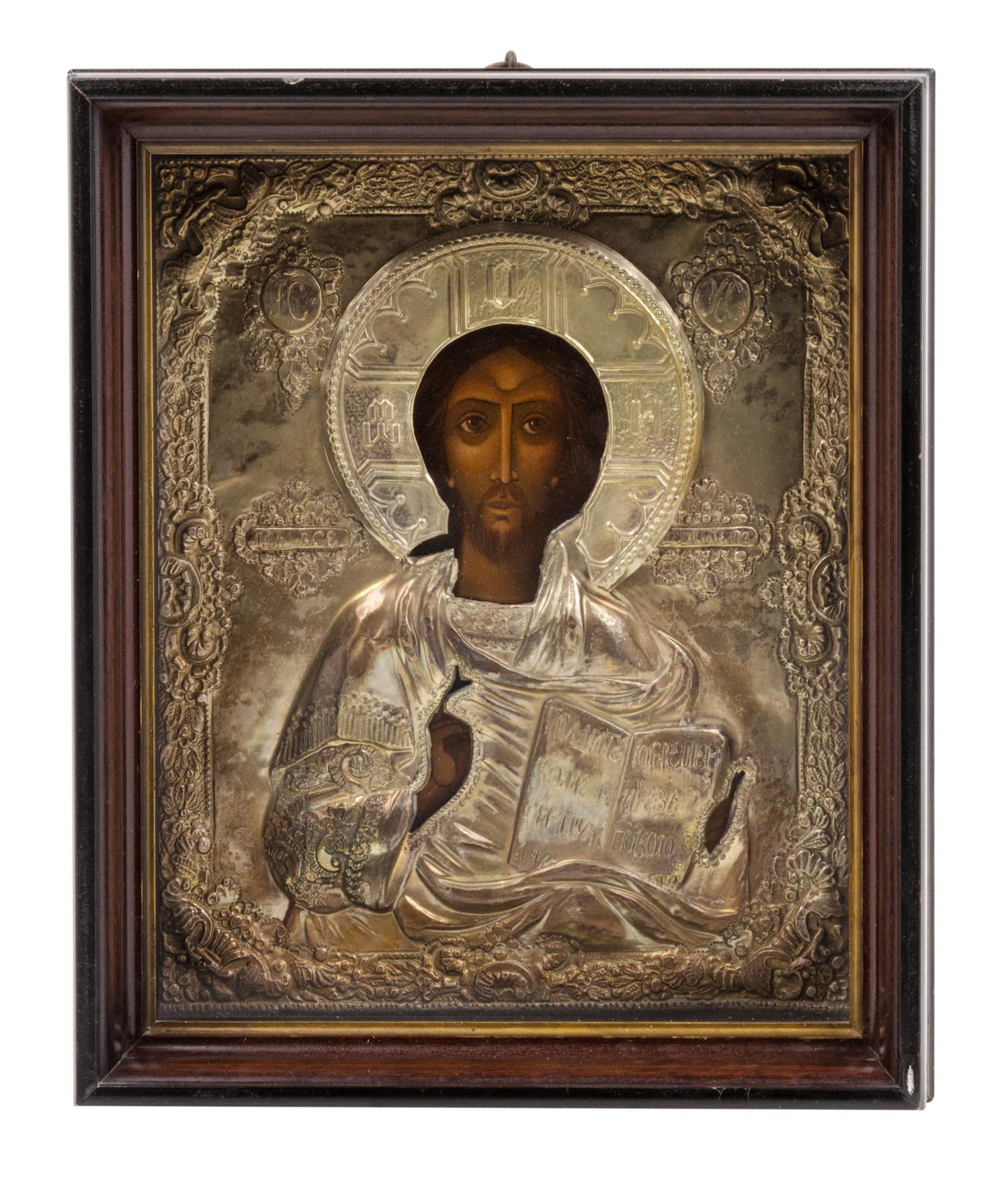 An Eastern European Oklad Icon 12 x 9 1/2 inches. — 19TH/20TH CENTURY