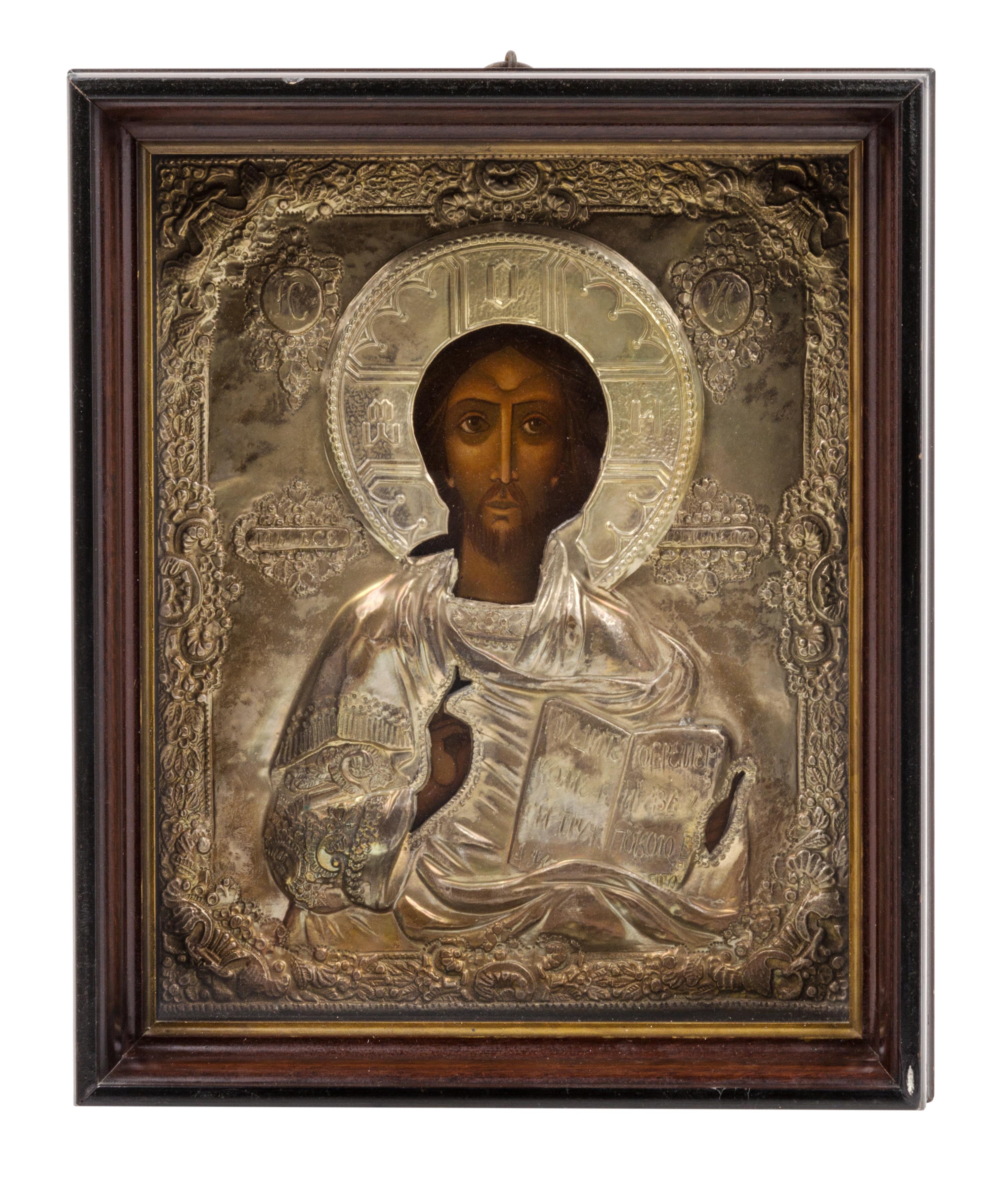 An Eastern European Oklad Icon 12 x 9 1/2 inches. — 19TH/20TH CENTURY