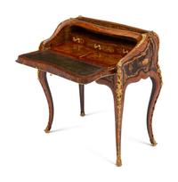 A Napoleon III Gilt Bronze Mounted Marquetry Bureau en Pente