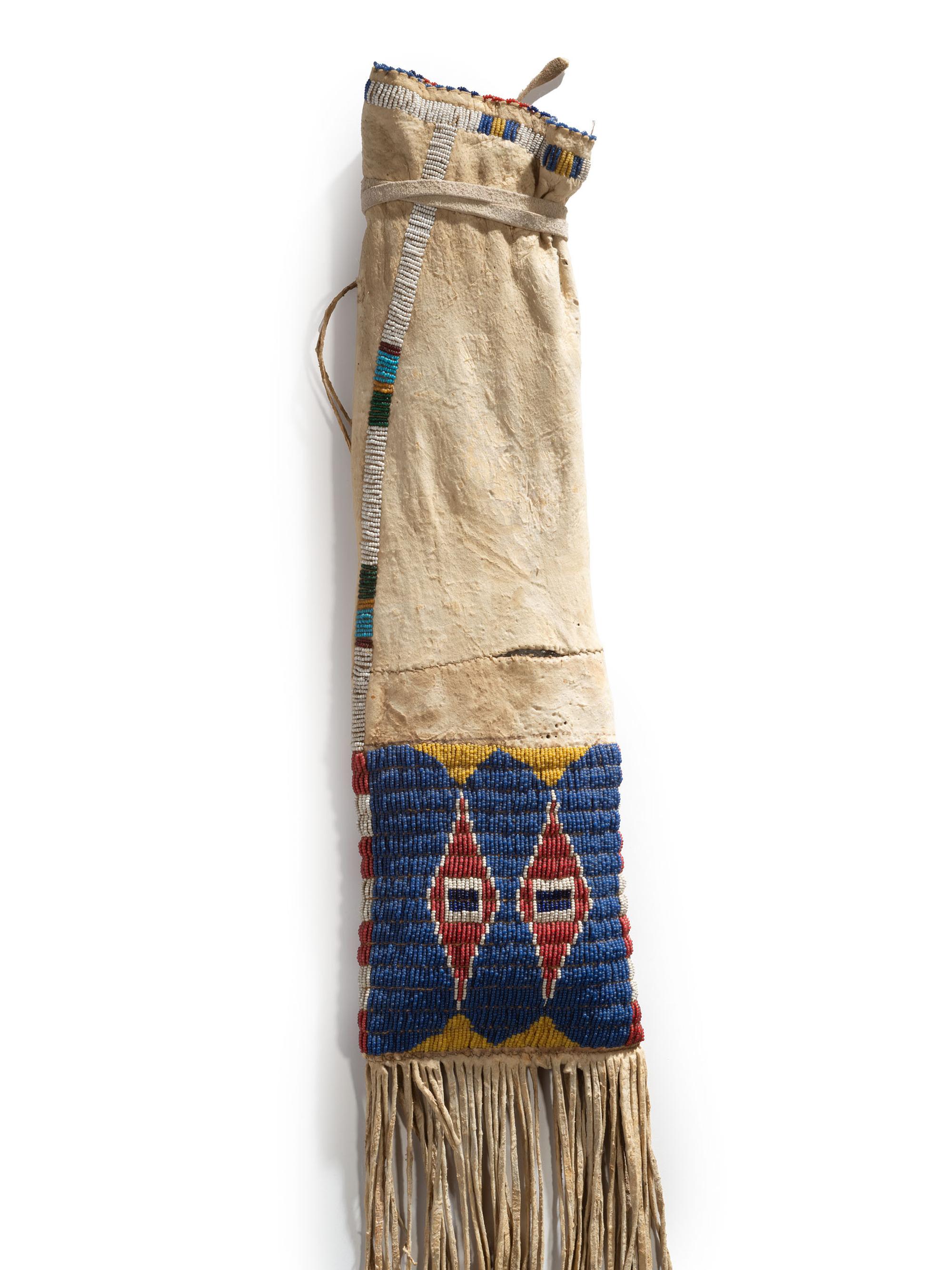 Sioux Beaded Hide Tobacco Bag