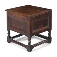 A William and Mary Oak Coffer on Stand