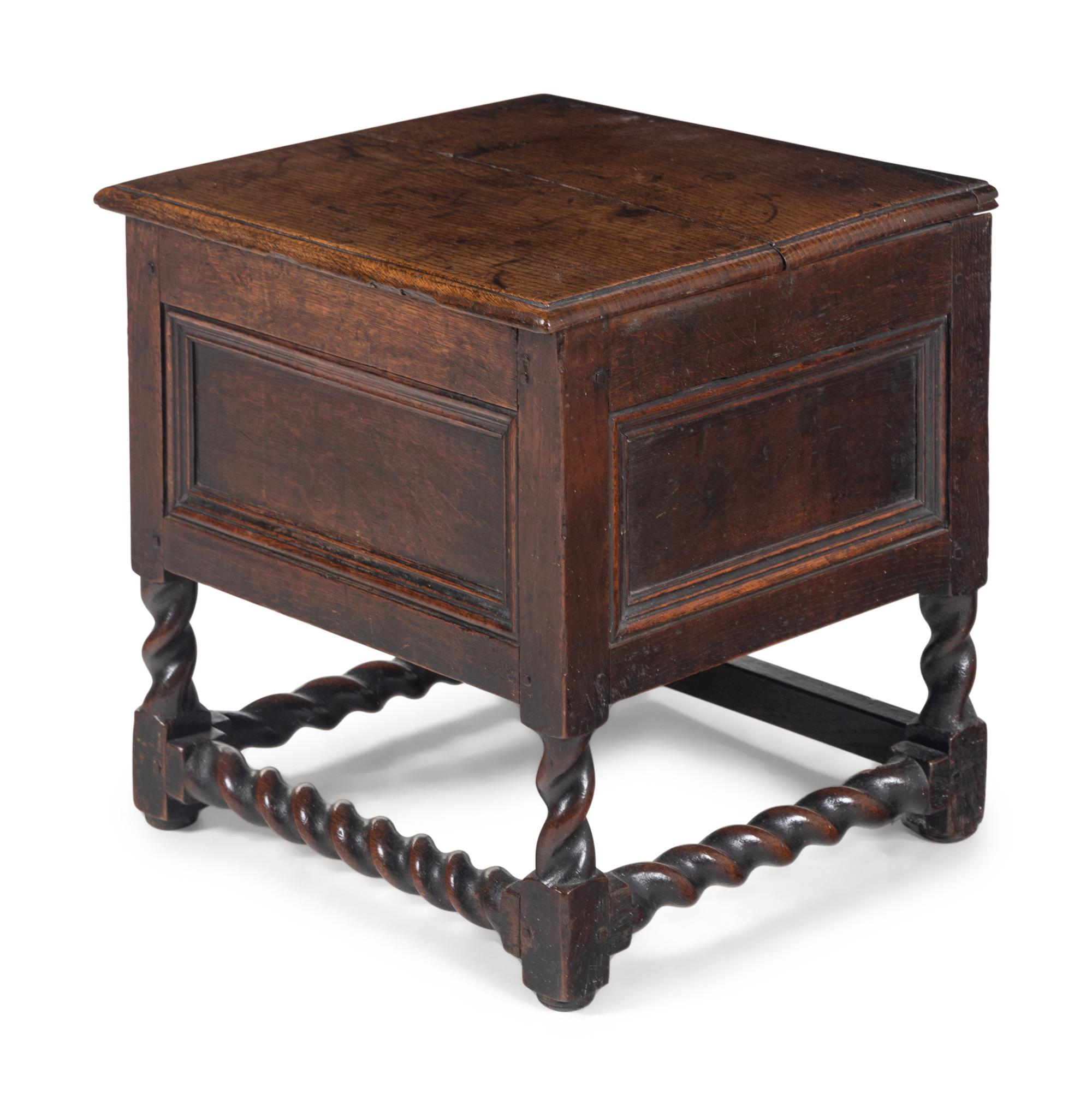 A William and Mary Oak Coffer on Stand