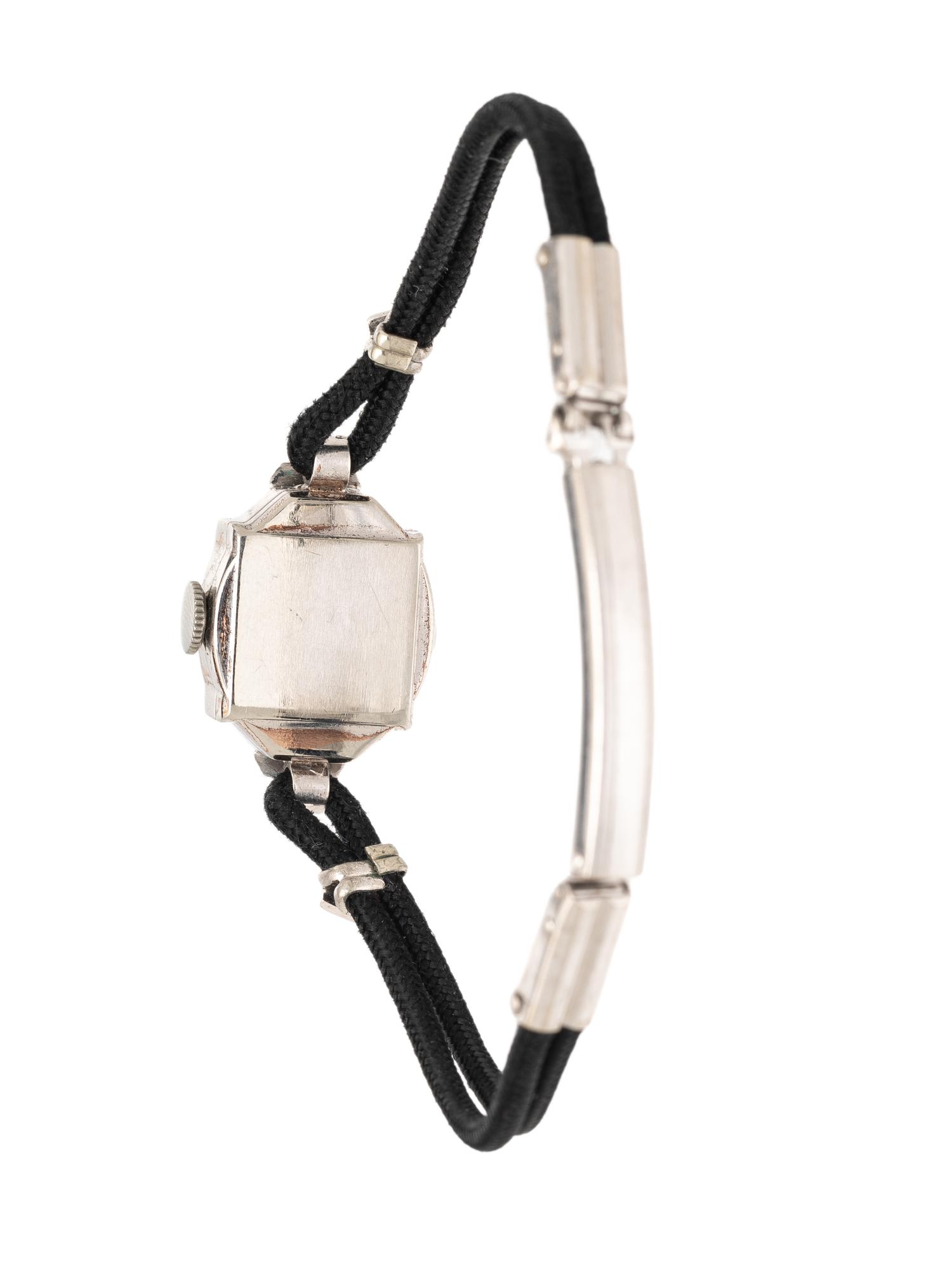 CROTON, ART DECO, DIAMOND AND WHITE GOLD WATCH