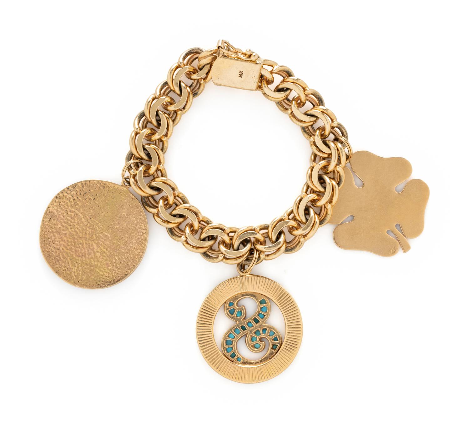 YELLOW GOLD CHARM BRACELET