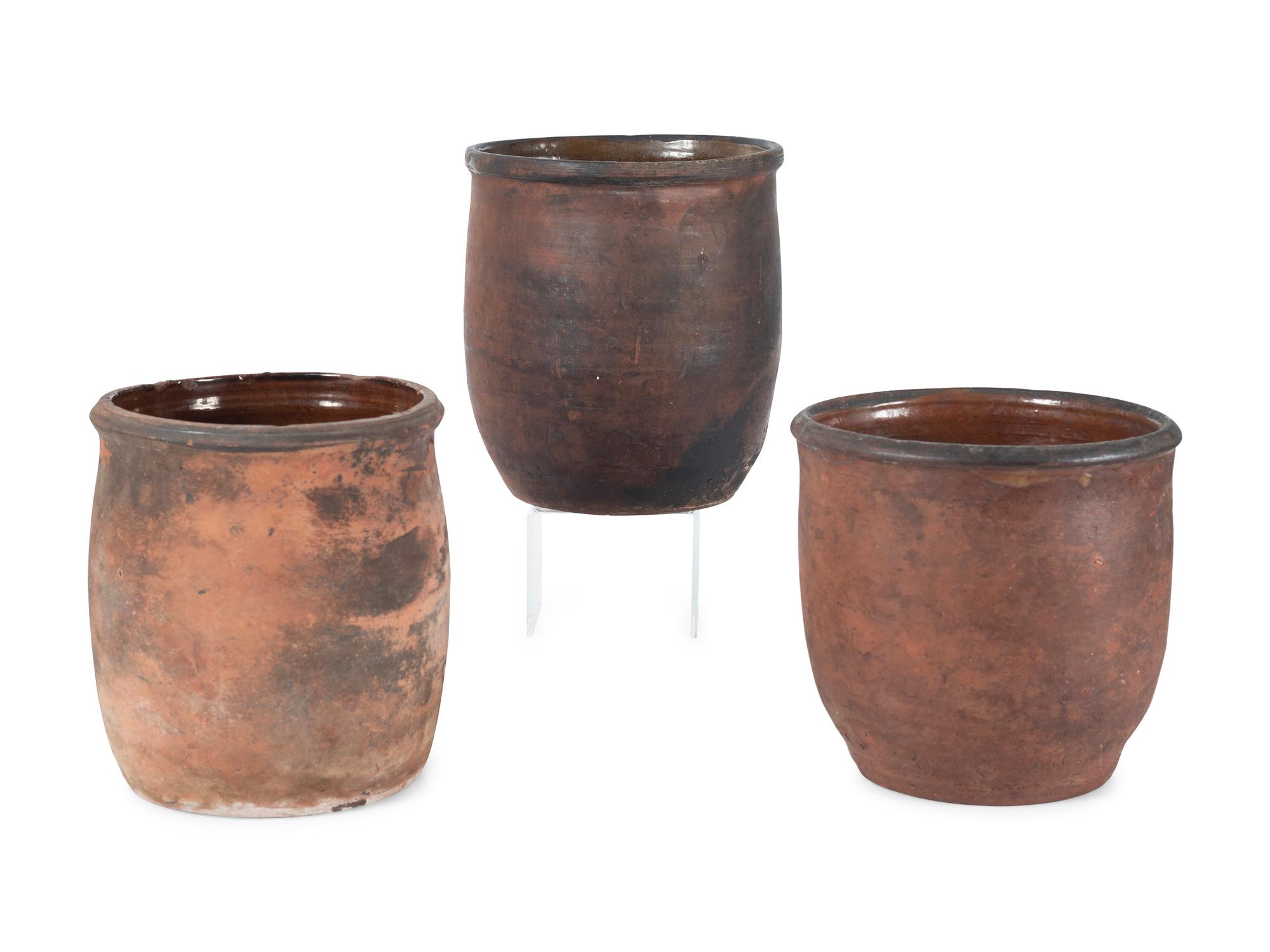 Three Redware Jars