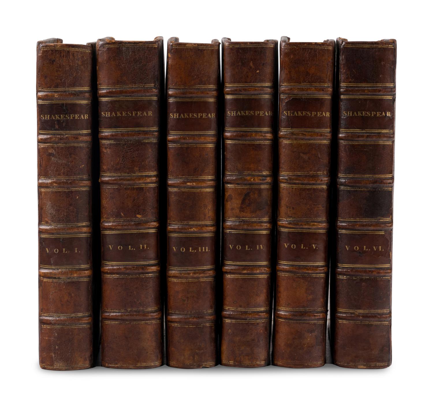 SHAKESPEARE, William (1564-1616). The Works of Shakespear . Alexander Pope, editor. London: Printed for Jacob Tonson, [1723]-1725.