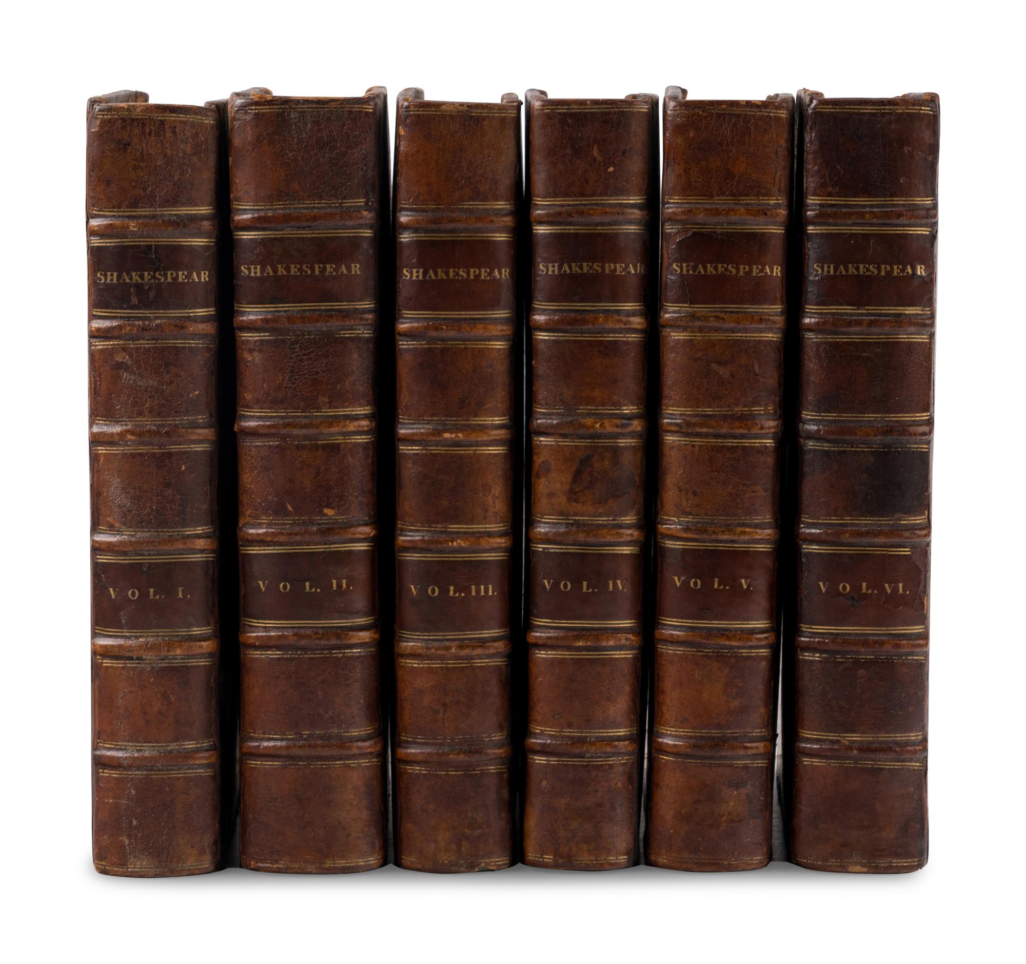 SHAKESPEARE, William (1564-1616). The Works of Shakespear . Alexander Pope, editor. London: Printed for Jacob Tonson, [1723]-1725.
