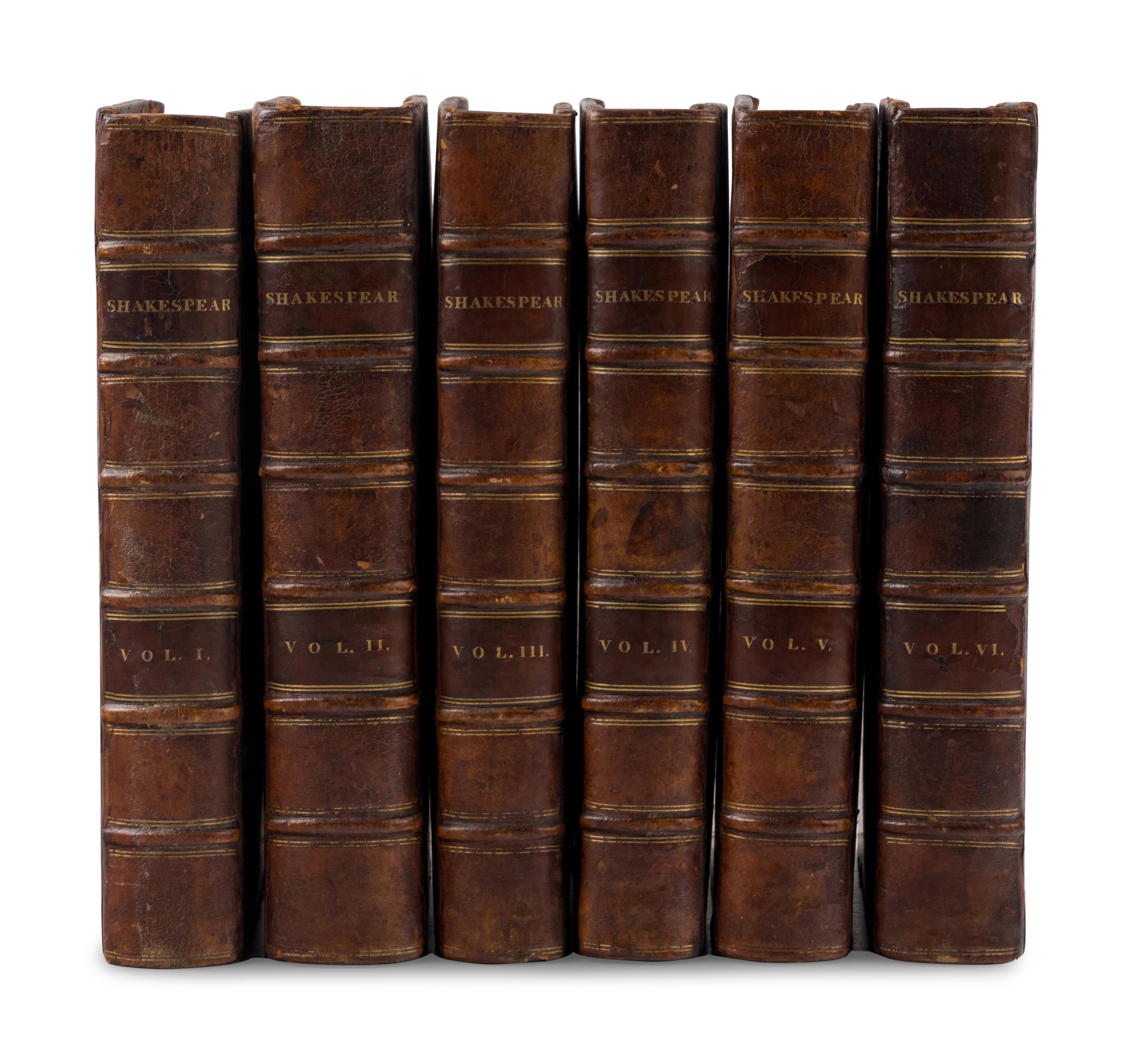 SHAKESPEARE, William (1564-1616). The Works of Shakespear . Alexander Pope, editor. London: Printed for Jacob Tonson, [1723]-1725.