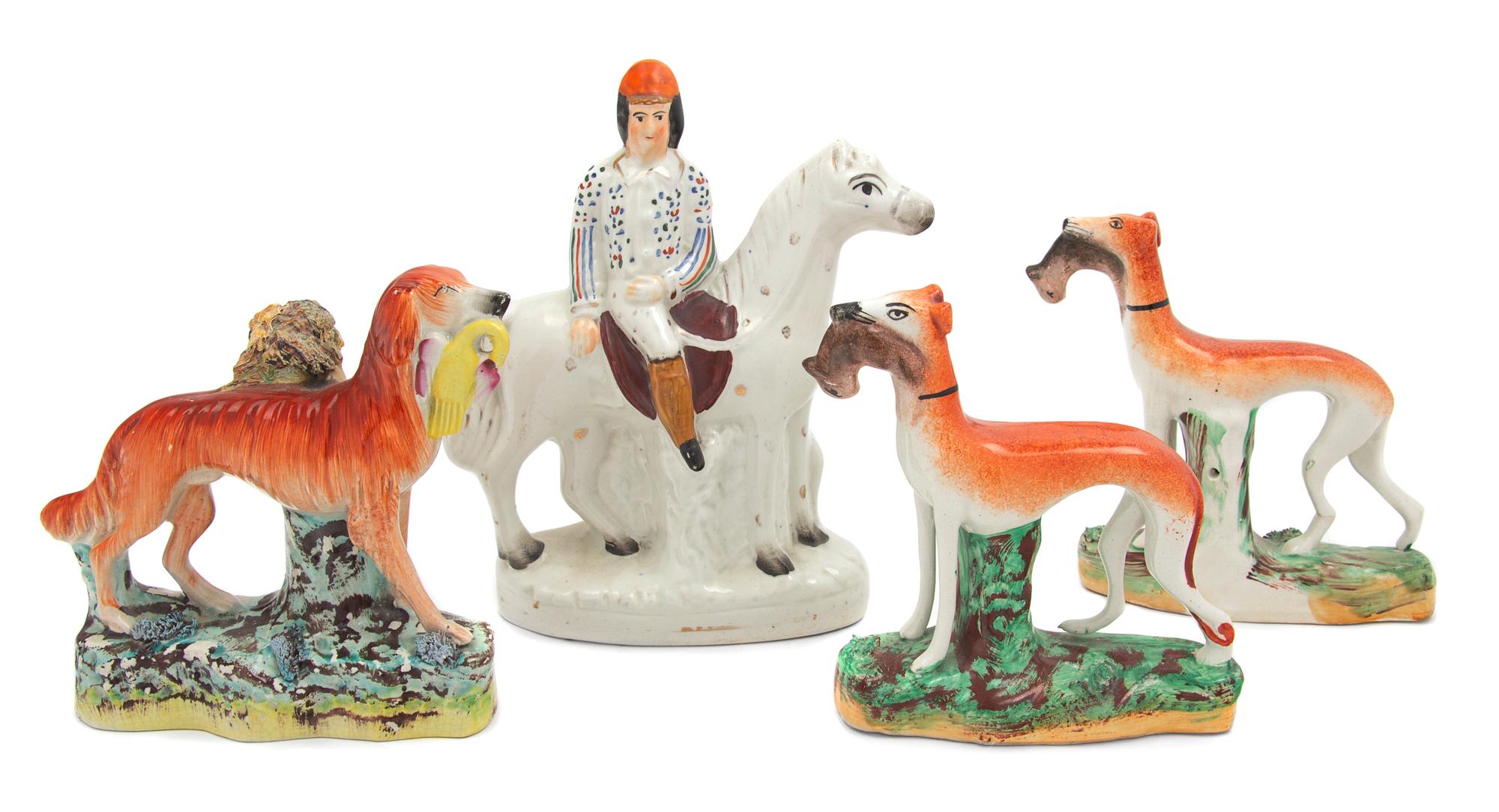 Four Staffordshire Figures