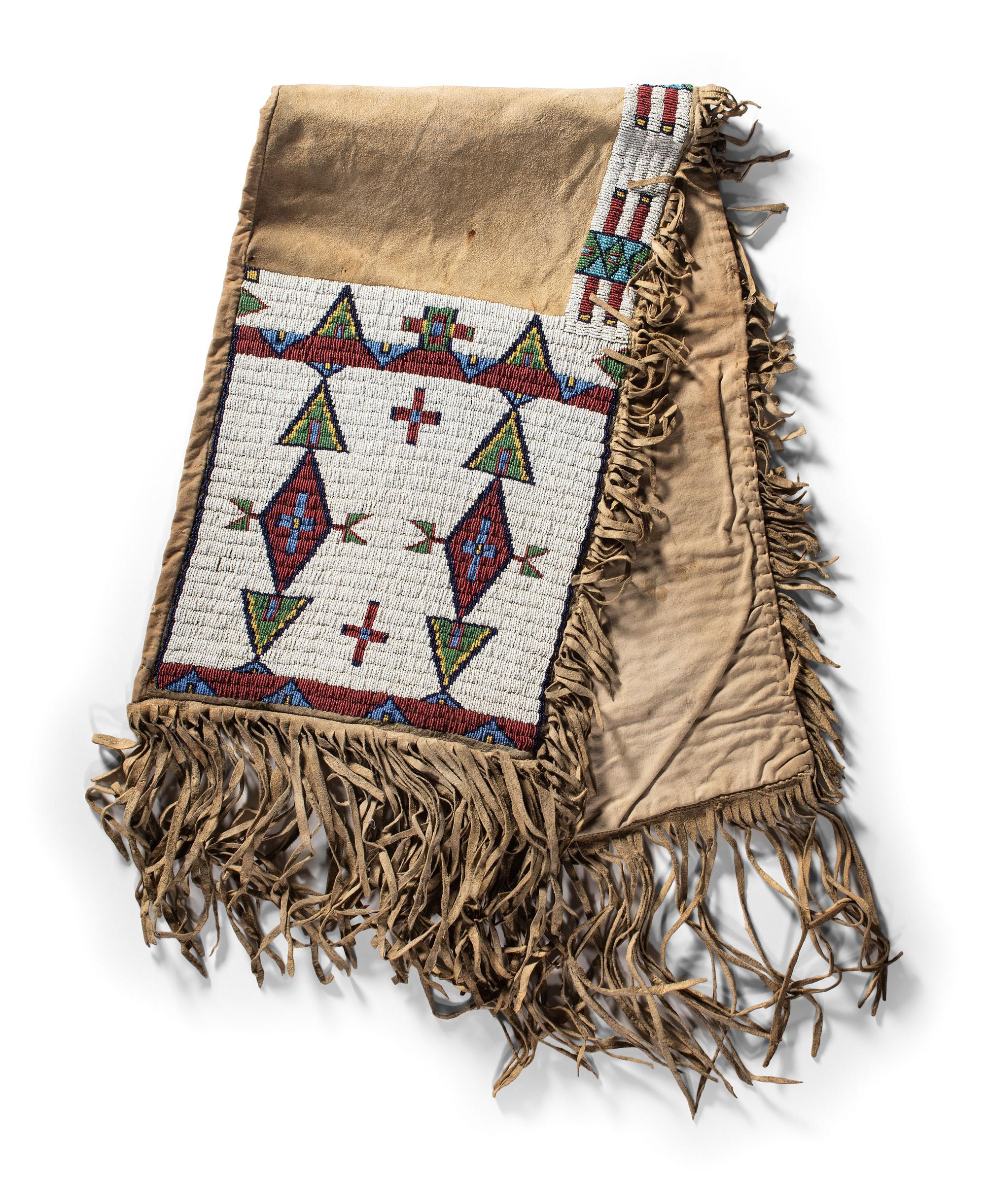 Sioux Beaded Buffalo Hide Saddle Bags