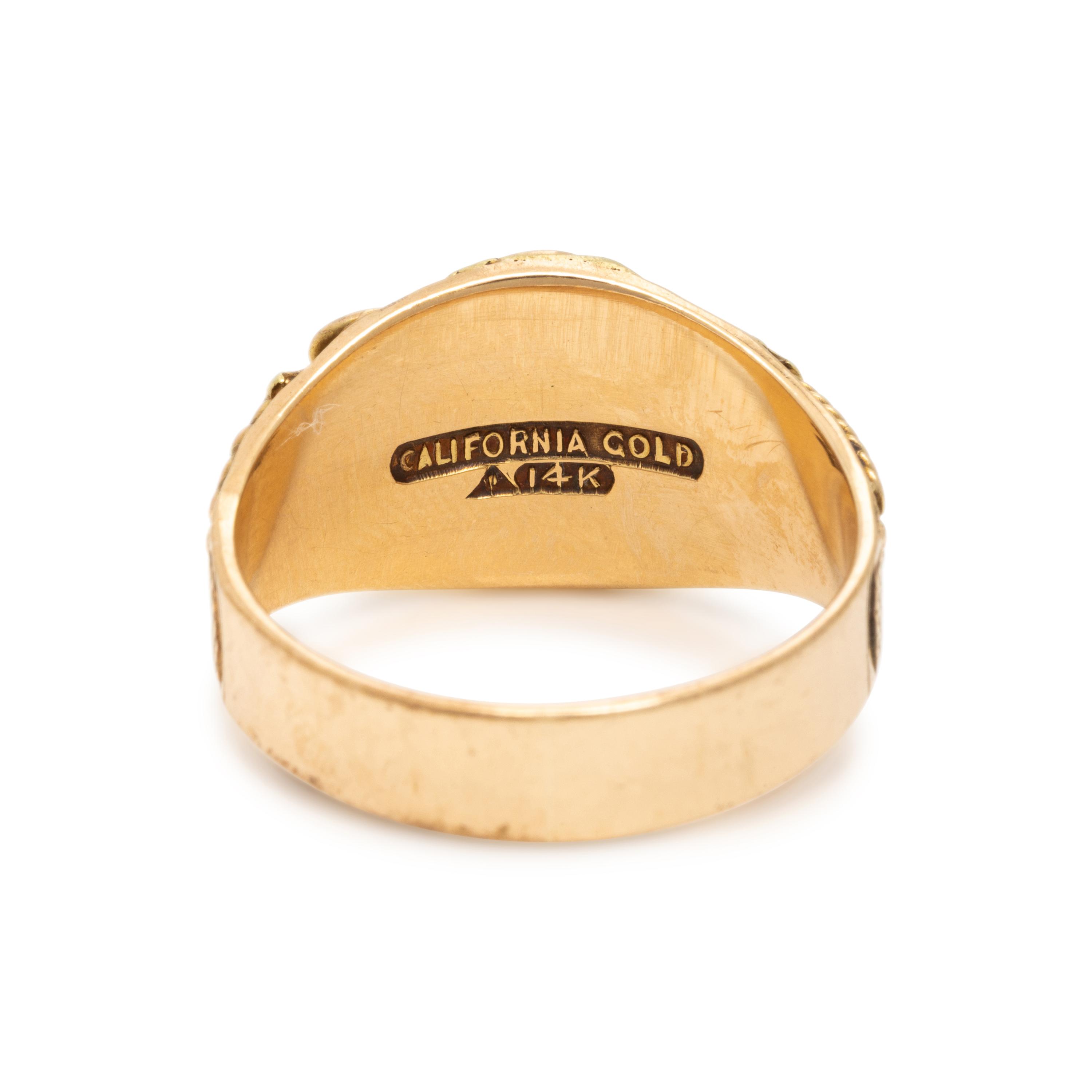Bicolor Gold Signet Ring