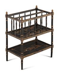A Victorian Style Japanned Canterbury