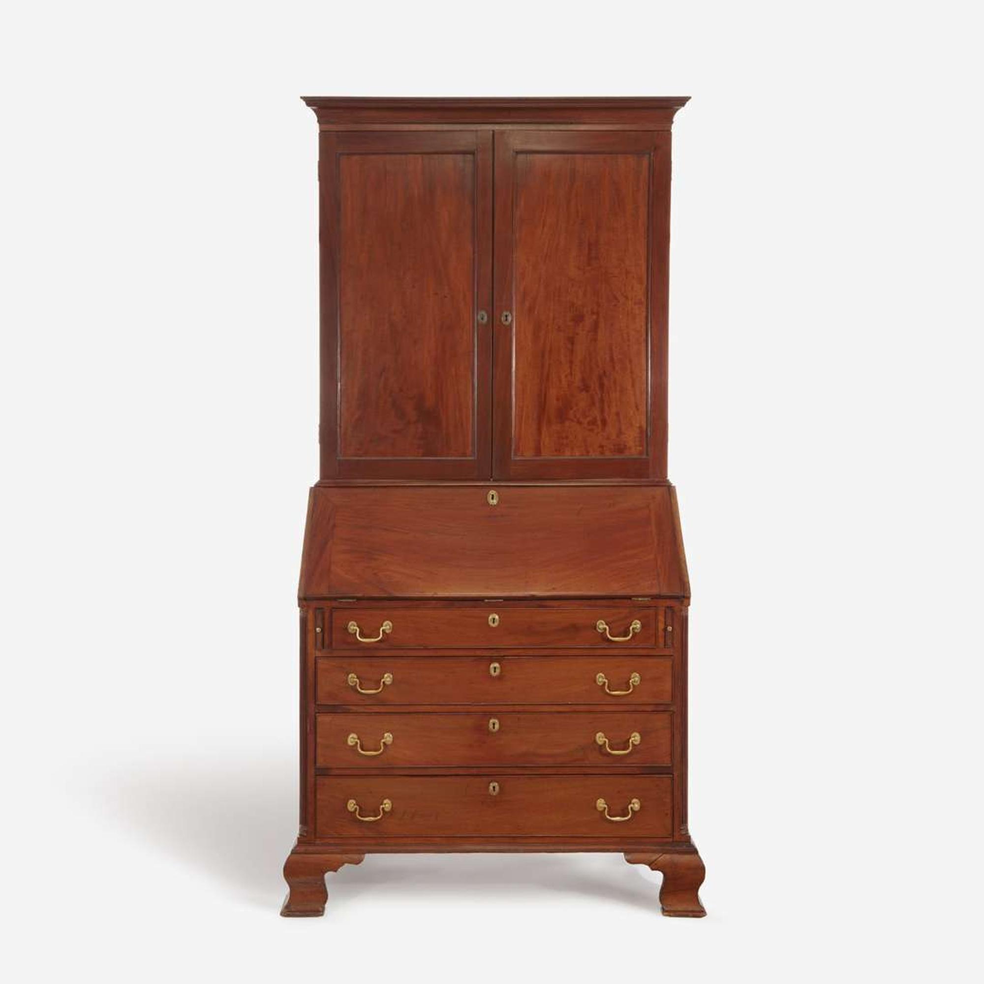 A Chippendale mahogany desk and bookcase John Janvier, Sr. (1749-1801), Cantwell's Bridge, New Castle County, Delaware, dated, "May 15th 1794"
