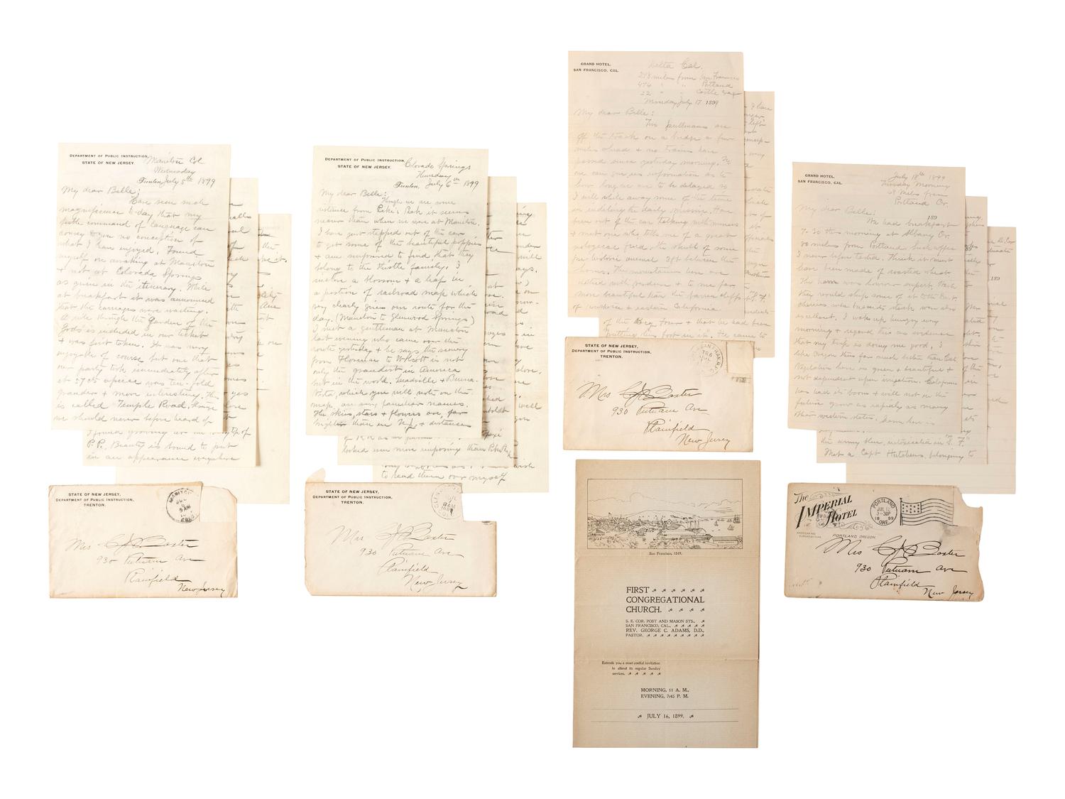 [WESTERN AMERICANA]. Manuscript archive of letters written by Civil War veteran Charles John Baxter (1842-1911), many with descriptions of western travel.