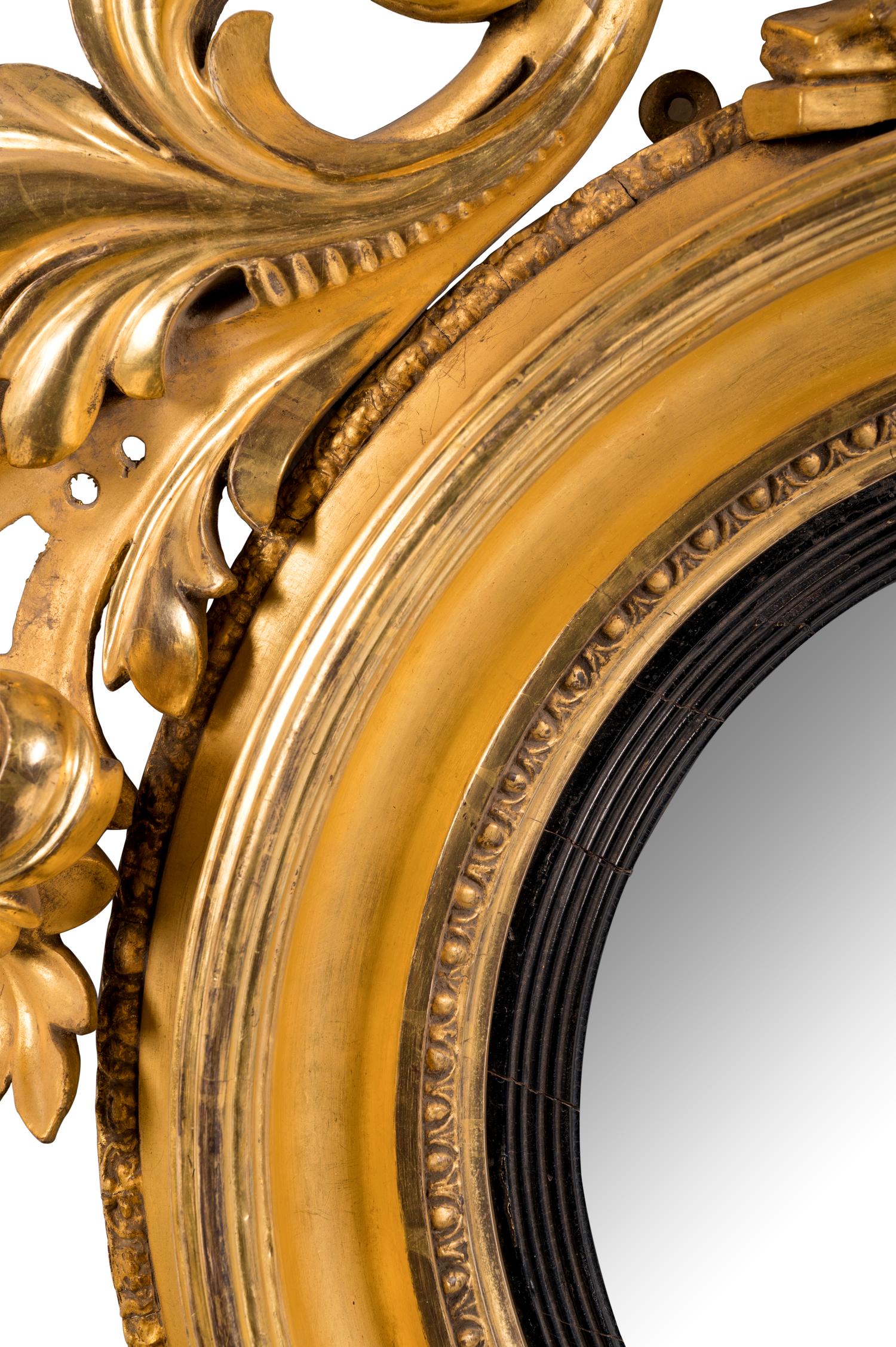 A Regency Giltwood Convex Mirror