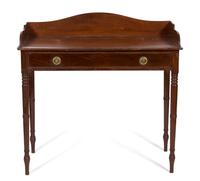 A Regency Mahogany Side Table Height 37 1/2 x width 39 x depth 21 3/4 inches. — 19TH CENTURY