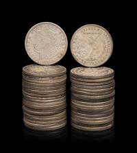 A Collection of Thirty-Seven Morgan $1 Coins
