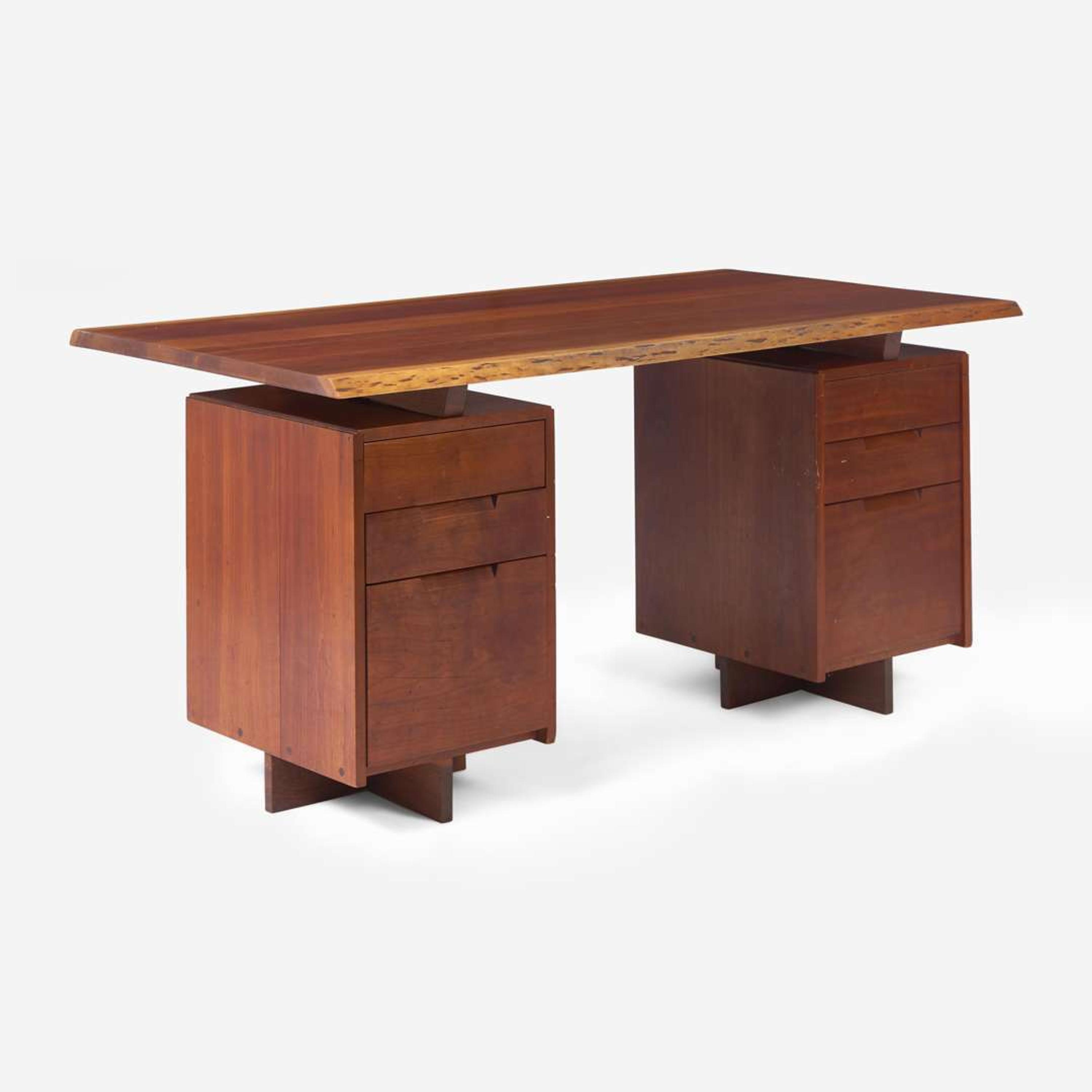 George Nakashima (American, 1905-1990) Double-Pedestal Desk, New Hope, Pennsylvania, 1963