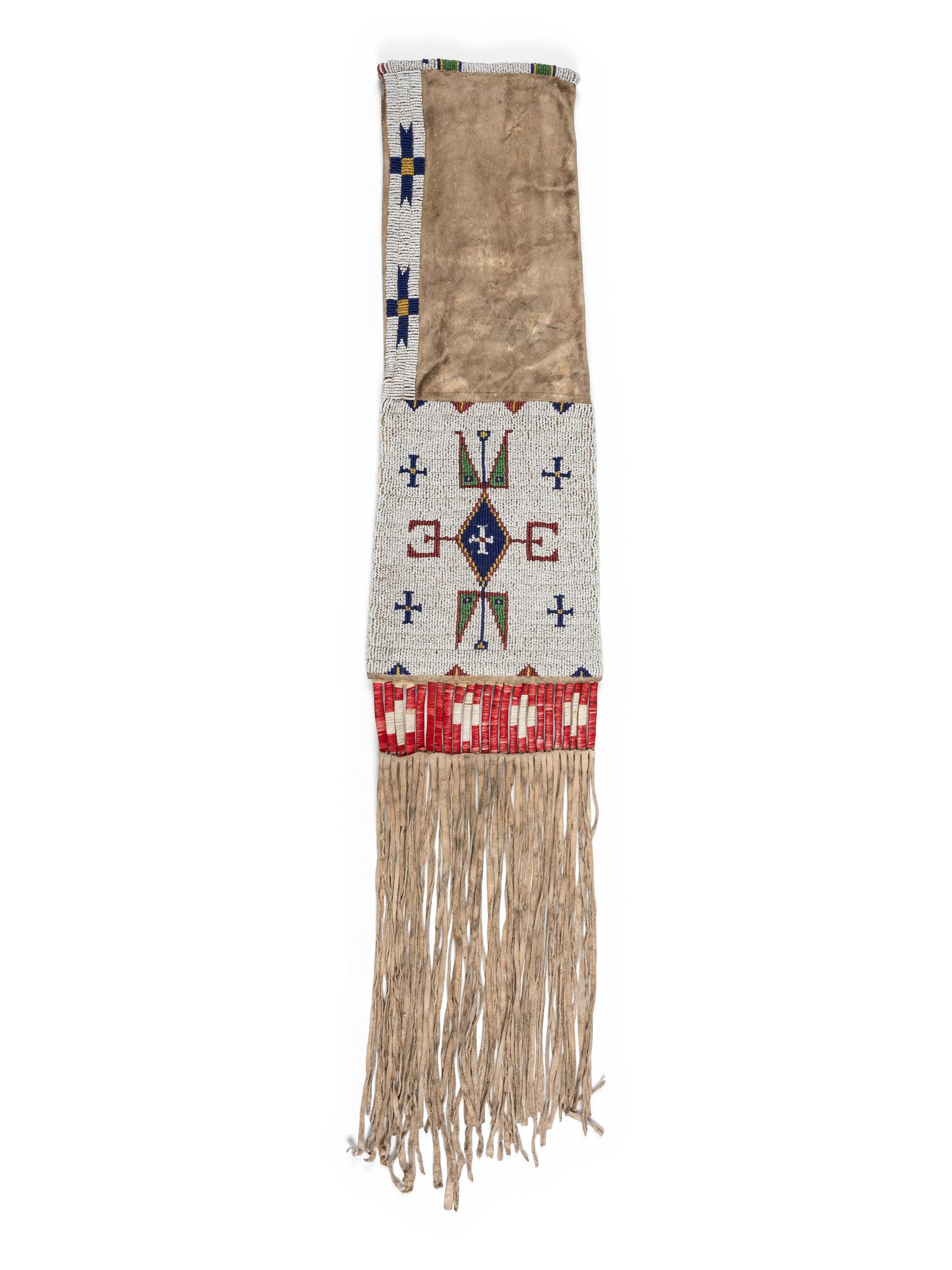 Sioux Beaded Hide Tobacco Bag