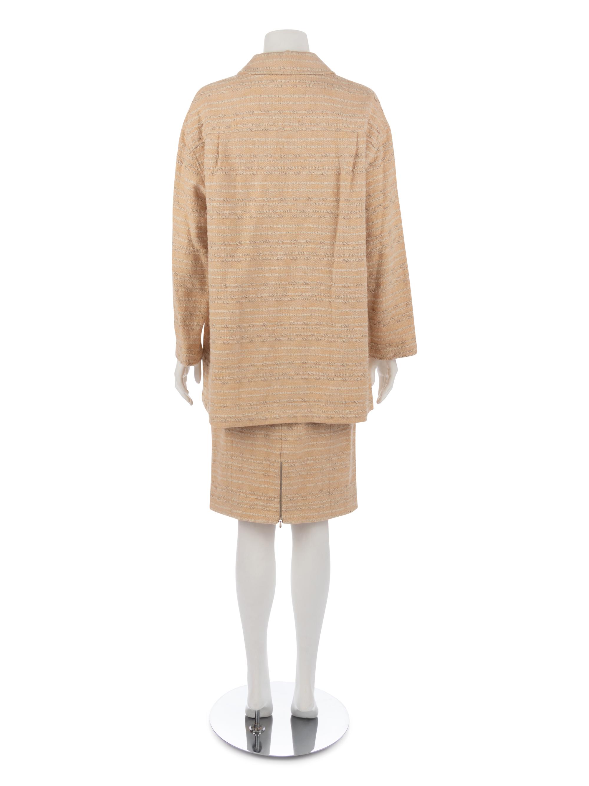 Chanel Tan & White Skirt Suit, 1999