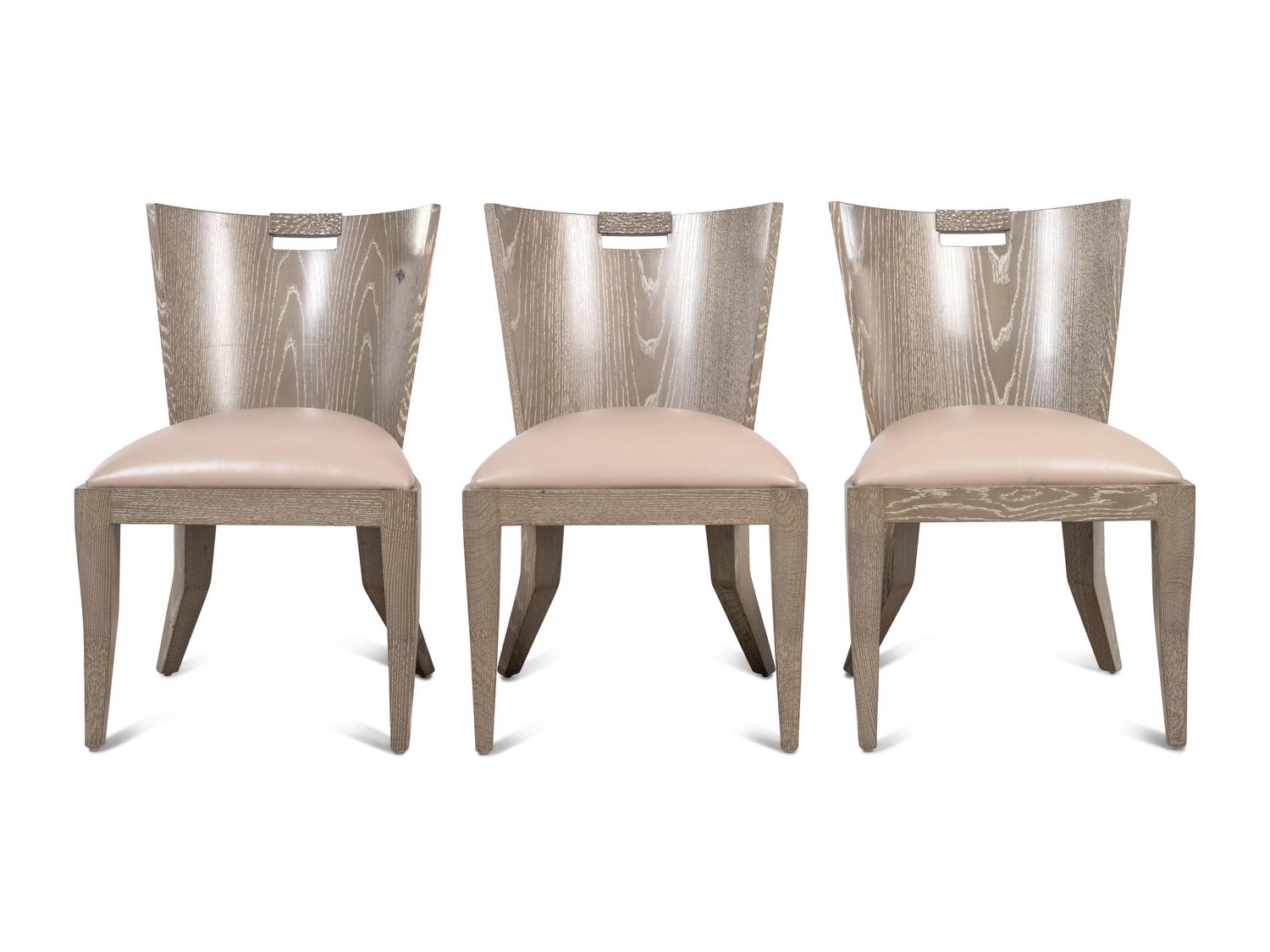 A Set of Three Berman Rosetti Foal Dining Chairs