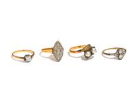 ANTIQUE, COLLECTION OF GEMSTONE RINGS