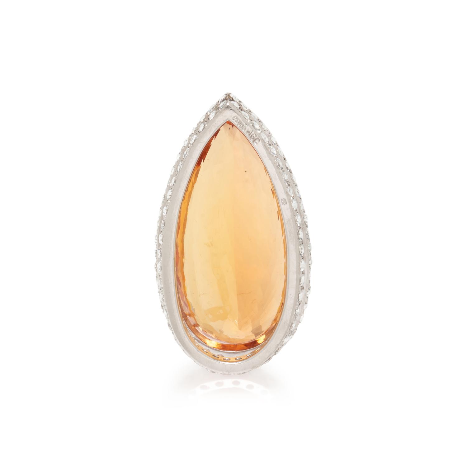 TOPAZ AND DIAMOND PENDANT