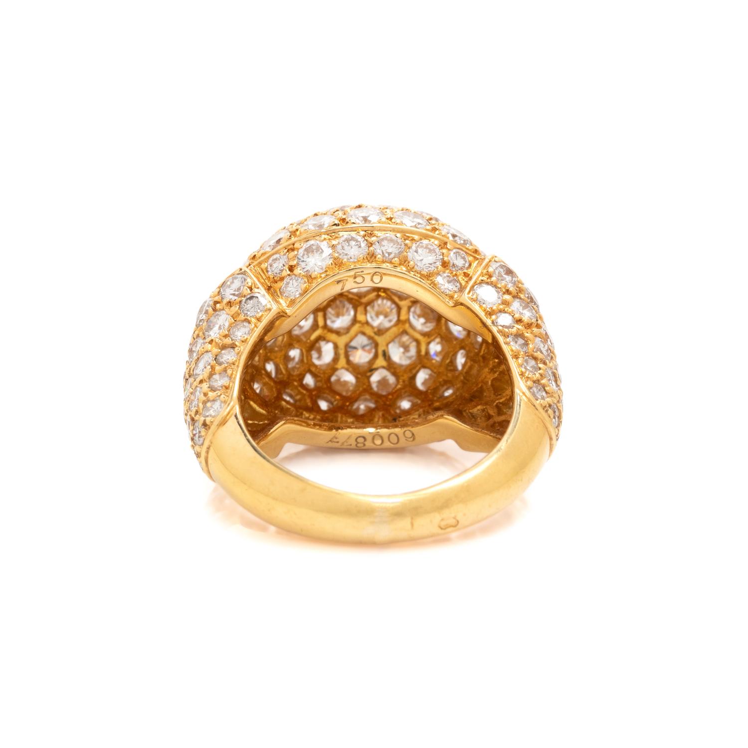 CARTIER, YELLOW GOLD AND DIAMOND BOMBÉ RING