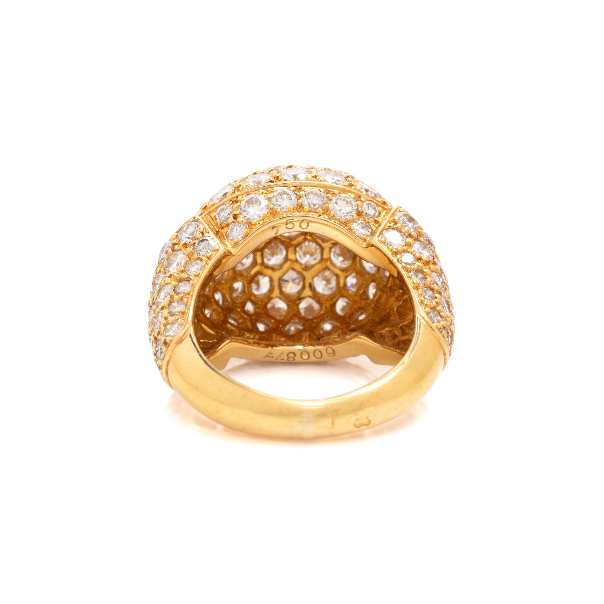 CARTIER, YELLOW GOLD AND DIAMOND BOMBÉ RING