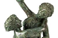 A Large Patinated Bronze Figural Group