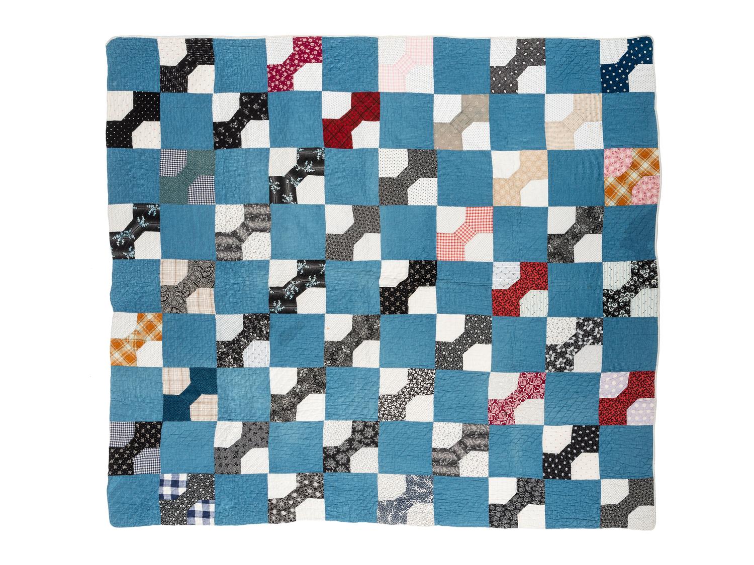 A Box of Bow Ties Pattern Pieced Cotton Quilt