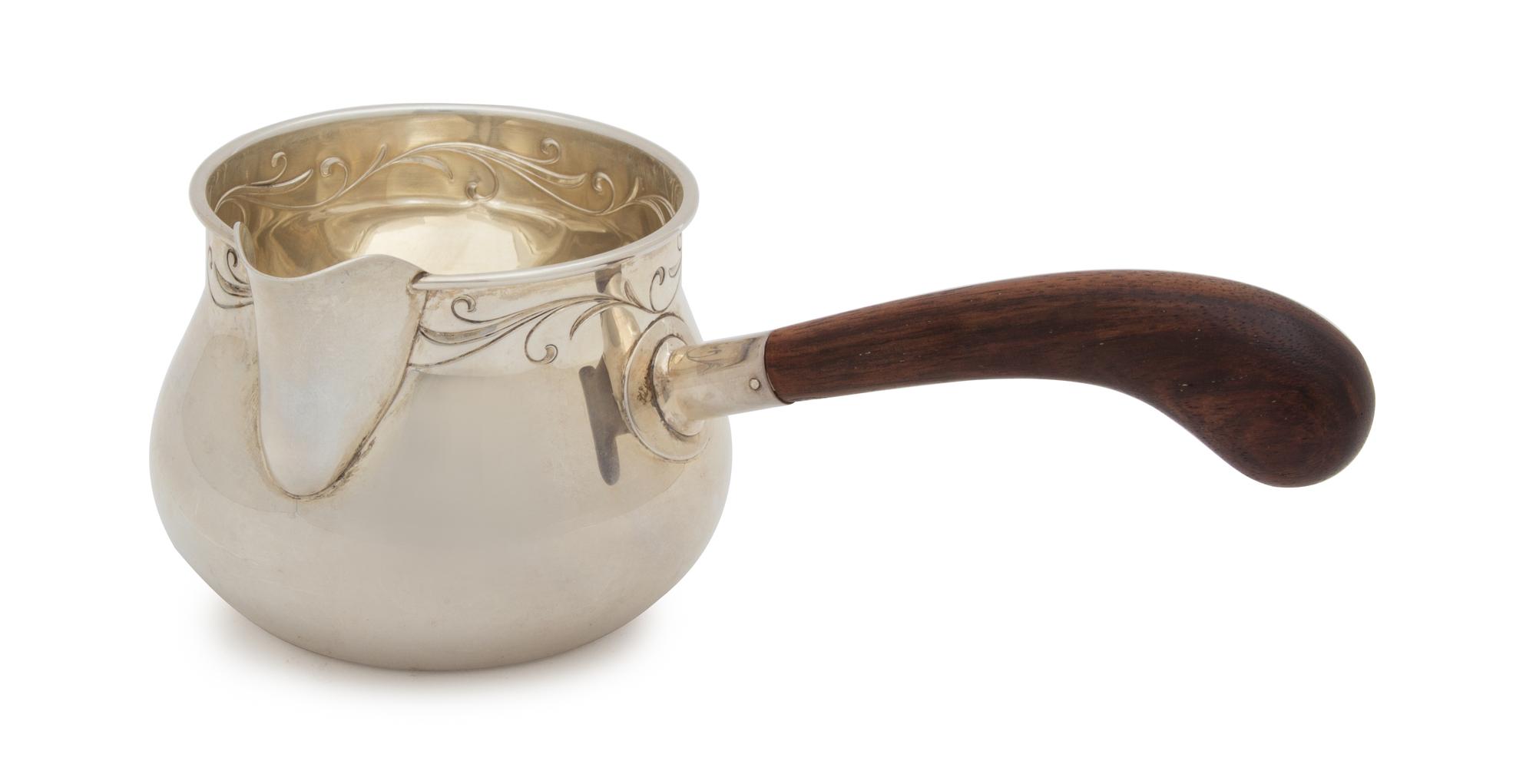 An American Silver Sauce Ladle with Treen Handle, Towle Silversmiths, Newburyport, MA,