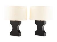 A Pair of Contemporary Black Slate Table Lamps