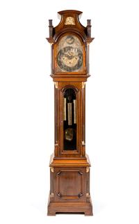 A Chippendale Style Gilt Bronze Mounted Mahogany Tall Case Clock