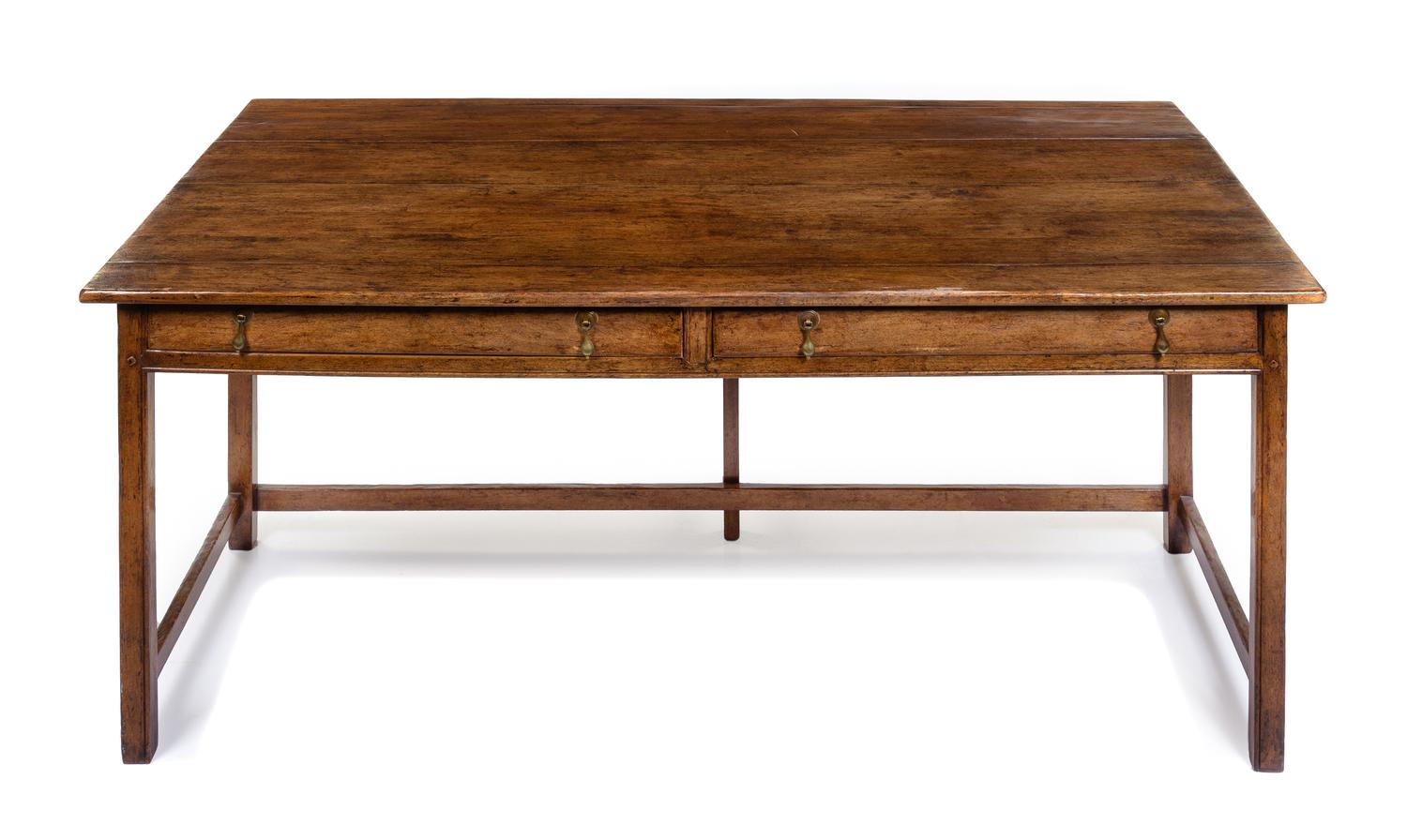 A Georgian Style Drop-Leaf Writing Desk Height 28 x width 71 x depth 31 inches. — 20TH CENTURY