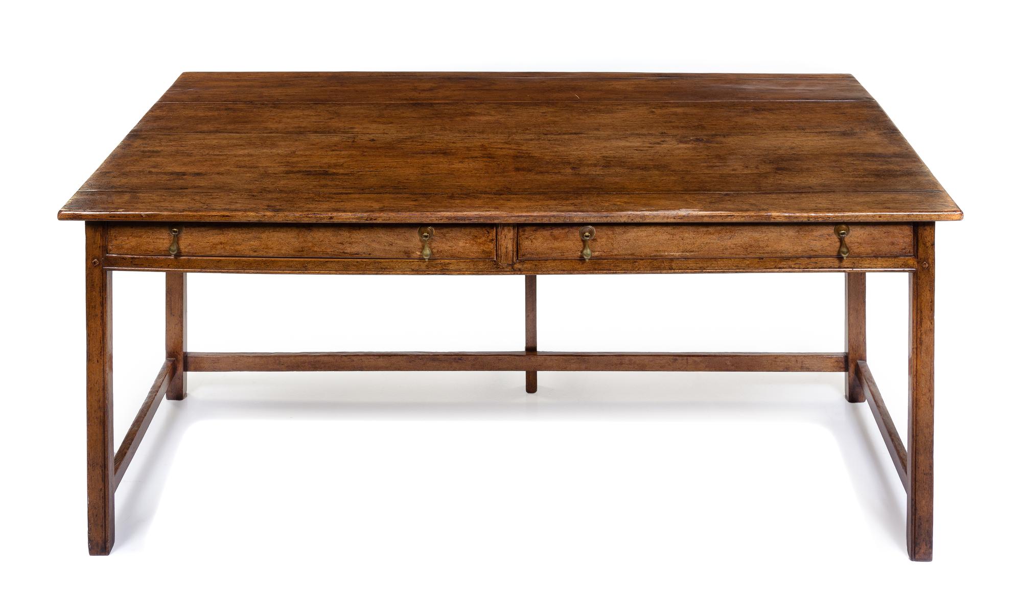 A Georgian Style Drop-Leaf Writing Desk Height 28 x width 71 x depth 31 inches. — 20TH CENTURY