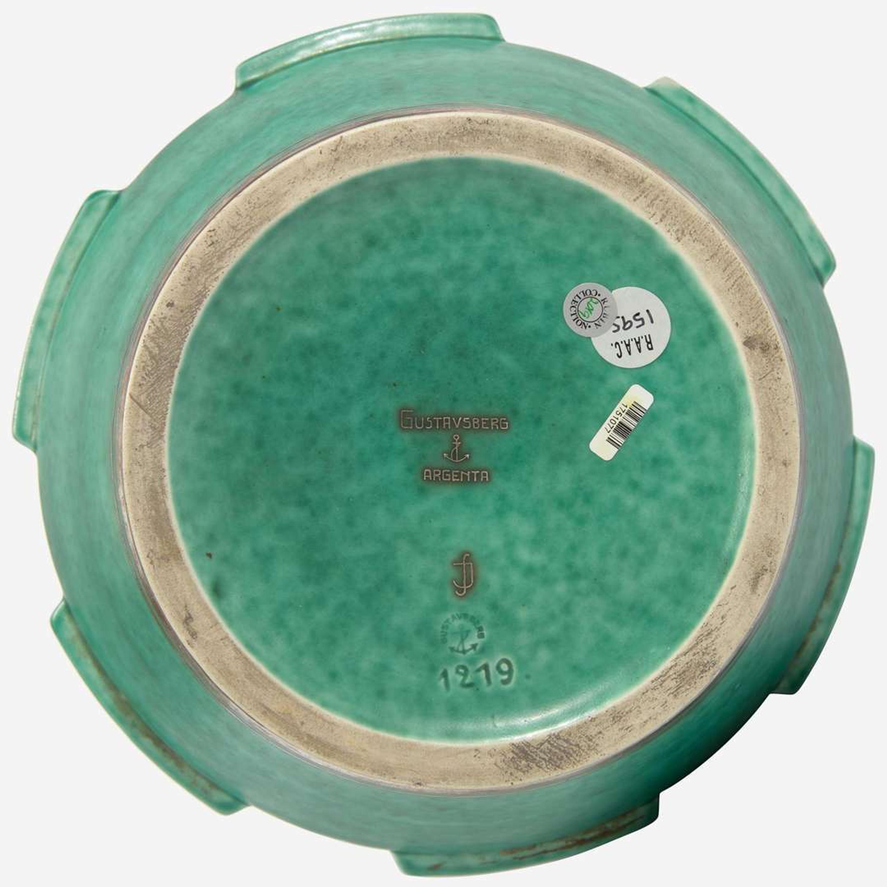 Wilhelm Kåge (Swedish, 1889-1960) Fine Large Lidded Argenta Vessel, Gustavsberg, Sweden, 1930s