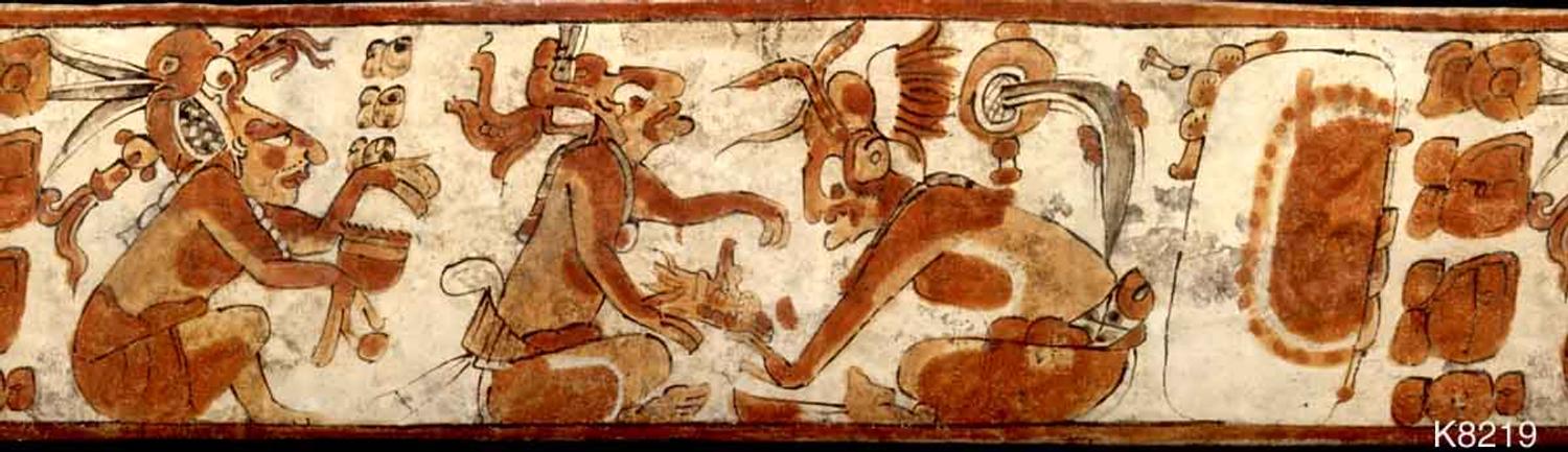 A Maya Polychrome Cylinder Vessel