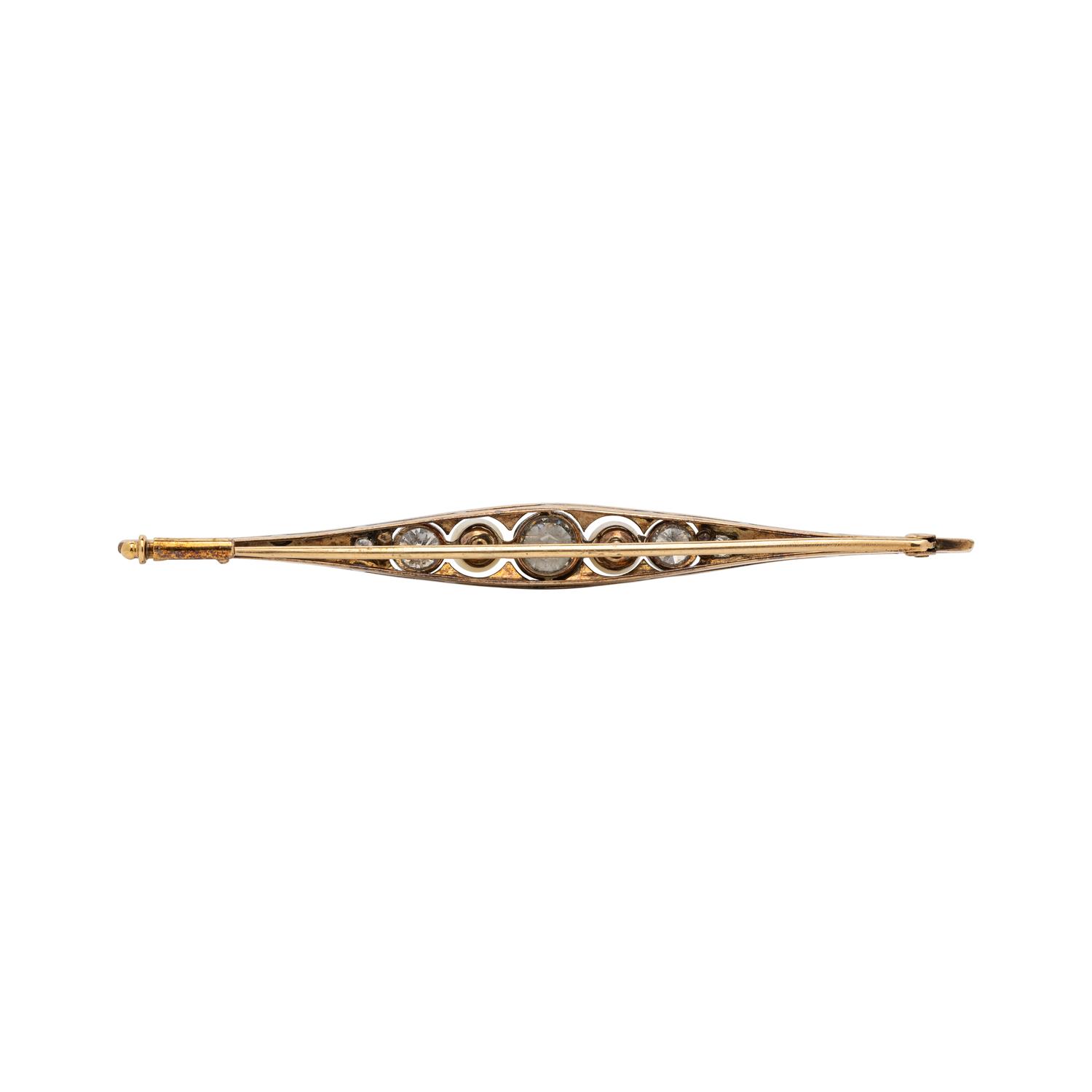 EDWARDIAN, PLATINUM-TOPPED GOLD, PEARL AND DIAMOND BROOCH