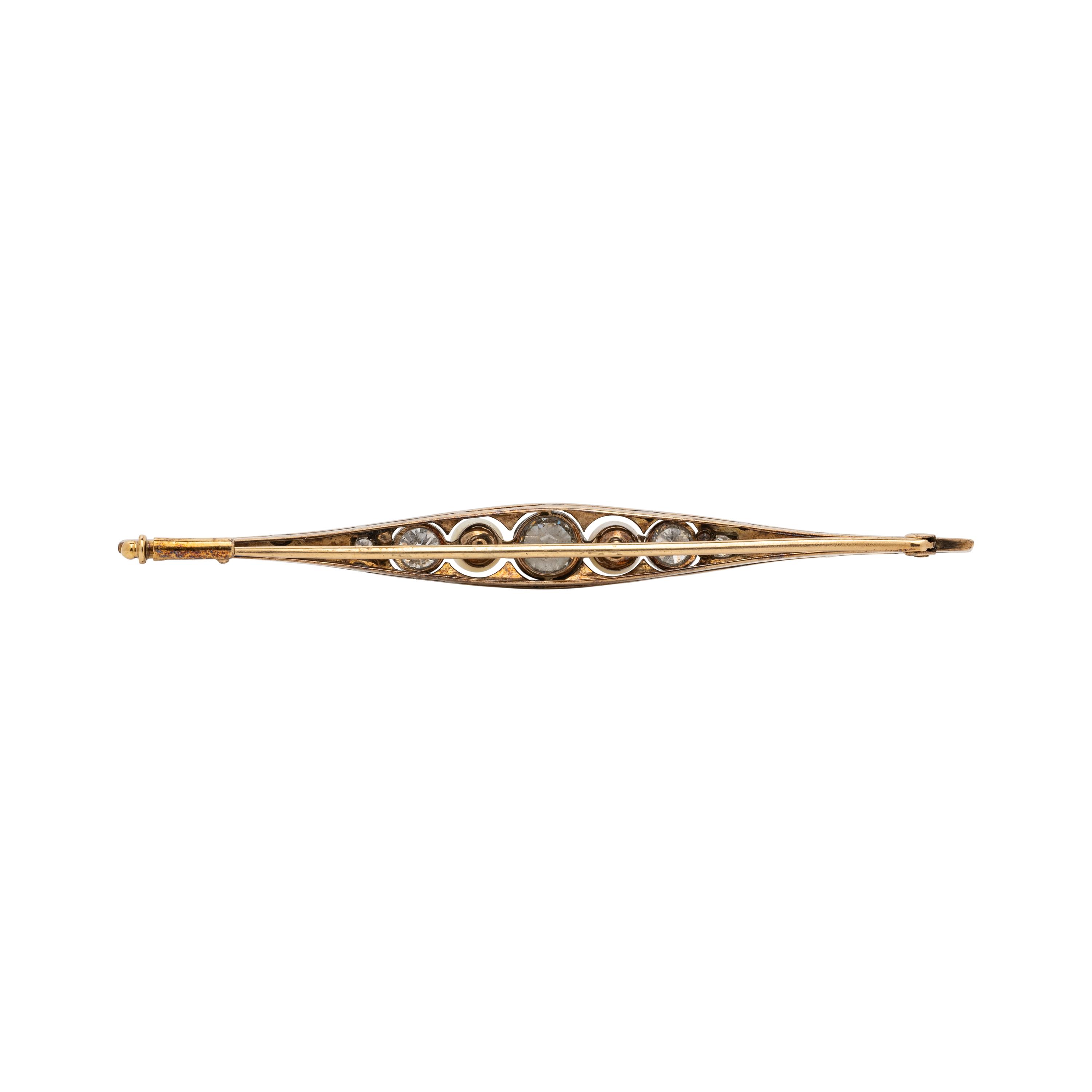 EDWARDIAN, PLATINUM-TOPPED GOLD, PEARL AND DIAMOND BROOCH