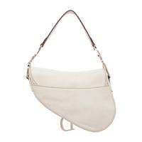 CHRISTIAN DIOR, WHITE LEATHER SADDLE BAG