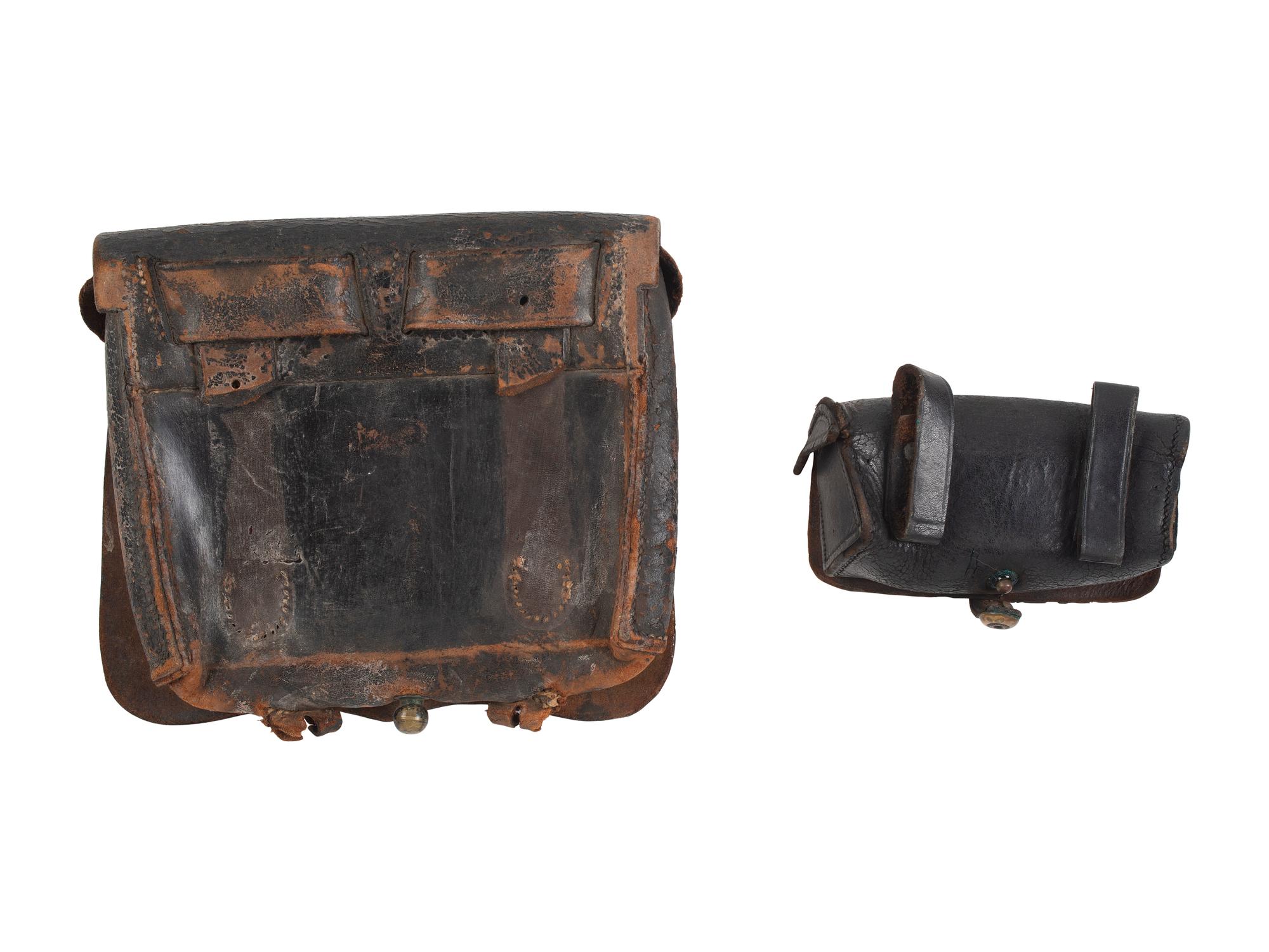 [CIVIL WAR]. Cartridge boxes and pouch, incl. pattern 1864 example.