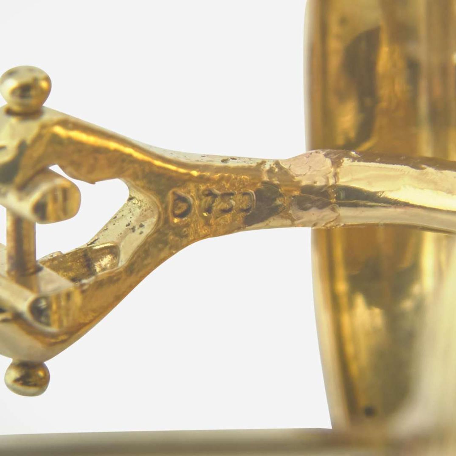 A Pair of 18K Yellow Gold, Pearl, and Diamond Earrings