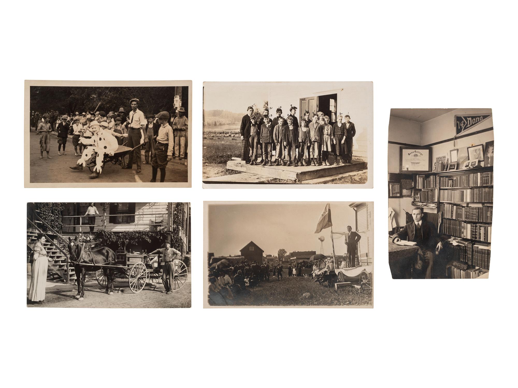 [EARLY PHOTOGRAPHY]. A group of 34 occupational real photo postcards, incl. artists, lecturers, lumberjacks, farmers, female telephone operators, factory workers, and other laborers.
