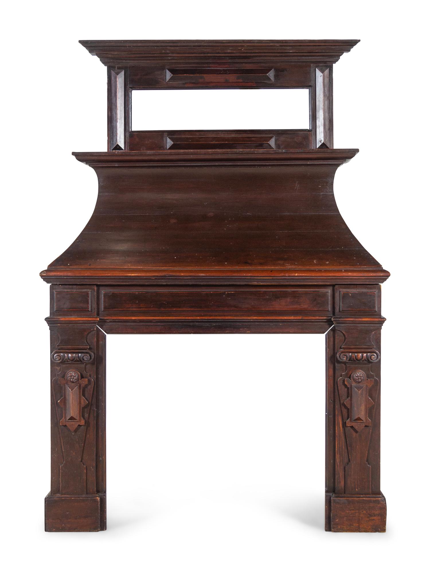 A French Carved Pine Fireplace Mantel