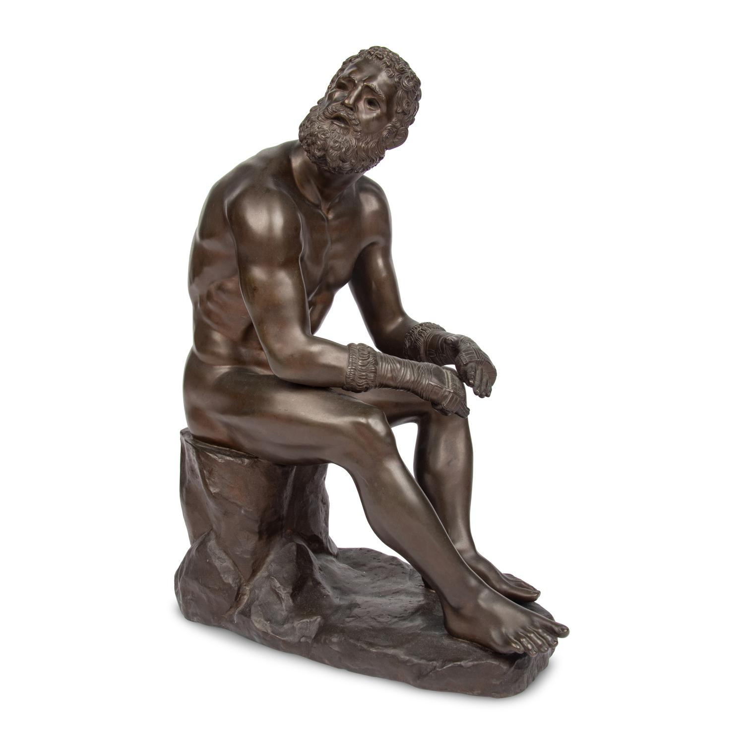 A Continental Bronze Figure of the Boxer of Quirinal