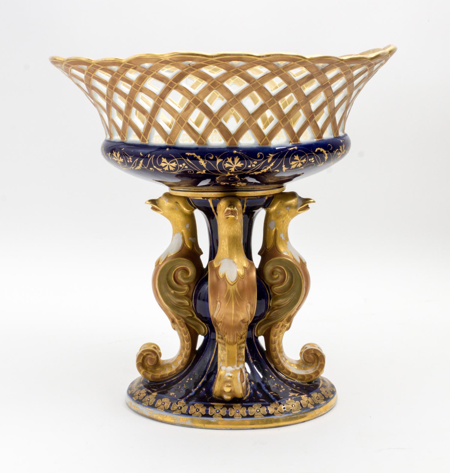 A Continental Porcelain Center Bowl Height 13 1/2 inches. — 19TH CENTURY
