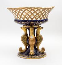 A Continental Porcelain Center Bowl Height 13 1/2 inches. — 19TH CENTURY