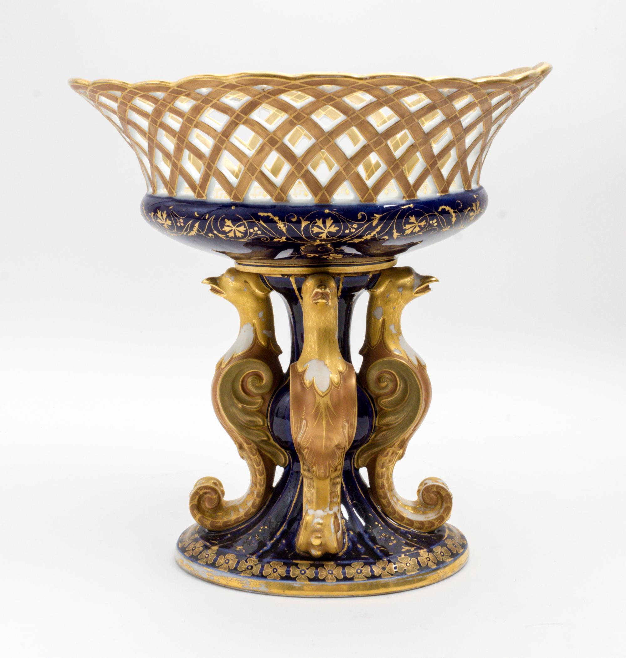 A Continental Porcelain Center Bowl Height 13 1/2 inches. — 19TH CENTURY